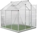 Westmann Aluminium Gewächshaus 6x6 inkl. Öffner | Silber | 192x192 cm - Thumbnail 5