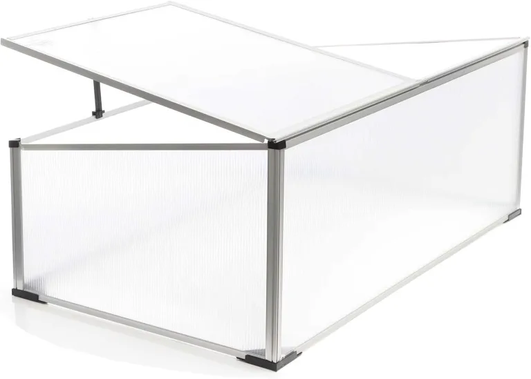 Wiltec Frühbeet Gewächshaus aus Aluminium, 100 x 60 x 40 cm, Gemüsebeet mit arretierbarem Dach und 2 Flügeln, witterungsbeständig, UV-Schutz – Bild 6
