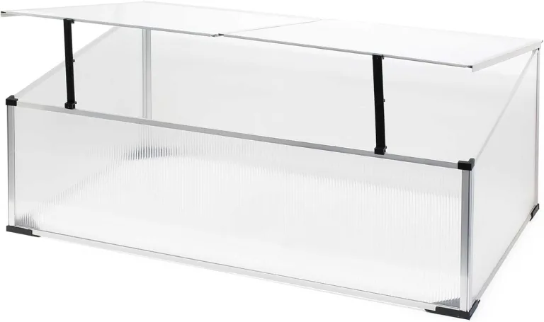 Wiltec Frühbeet Gewächshaus aus Aluminium, 100 x 60 x 40 cm, Gemüsebeet mit arretierbarem Dach und 2 Flügeln, witterungsbeständig, UV-Schutz – Bild 8