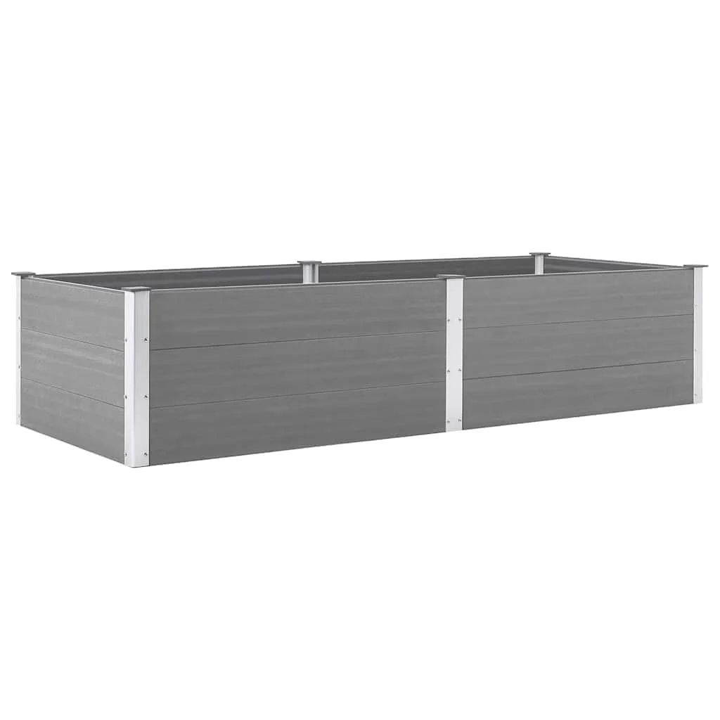 vidaXL Hochbeet Pflanzkübel Gartenbeet Blumenbeet Pflanzkasten Kräuterbeet Blumenkasten Pflanzkasten Gemüsebeet Pflanzbeet 250x100x54cm WPC Grau - Bild 1