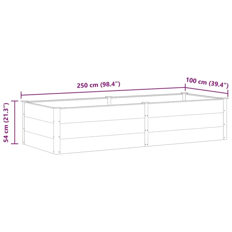 vidaXL Hochbeet Pflanzkübel Gartenbeet Blumenbeet Pflanzkasten Kräuterbeet Blumenkasten Pflanzkasten Gemüsebeet Pflanzbeet 250x100x54cm WPC Grau – Bild 3