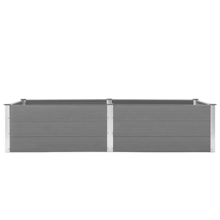 vidaXL Hochbeet Pflanzkübel Gartenbeet Blumenbeet Pflanzkasten Kräuterbeet Blumenkasten Pflanzkasten Gemüsebeet Pflanzbeet 250x100x54cm WPC Grau – Bild 6