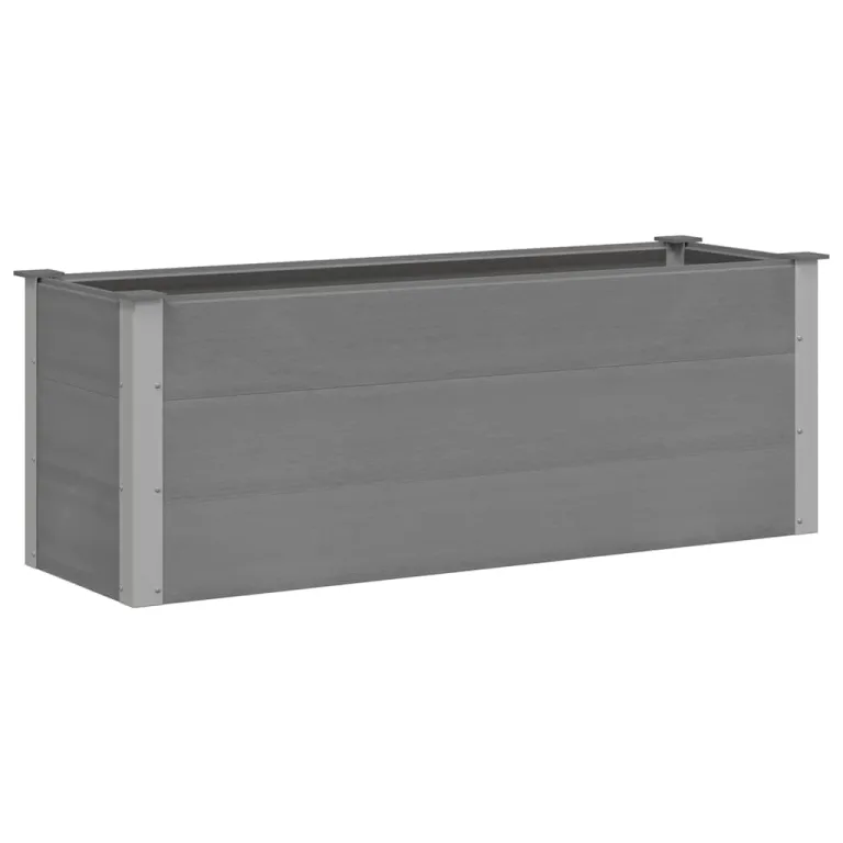 vidaXL Hochbeet Pflanzkübel Gartenbeet Blumenbeet Pflanzkasten Kräuterbeet Blumenkasten Pflanzkasten Gemüsebeet Pflanzbeet 250x50x91cm WPC Grau – Bild 10