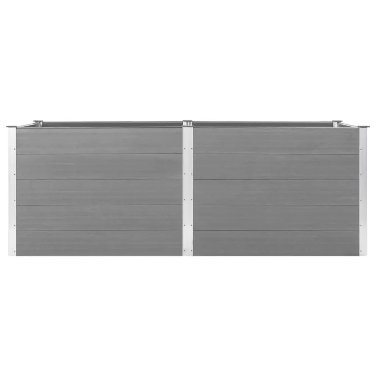 vidaXL Hochbeet Pflanzkübel Gartenbeet Blumenbeet Pflanzkasten Kräuterbeet Blumenkasten Pflanzkasten Gemüsebeet Pflanzbeet 250x100x91cm WPC Grau – Bild 6