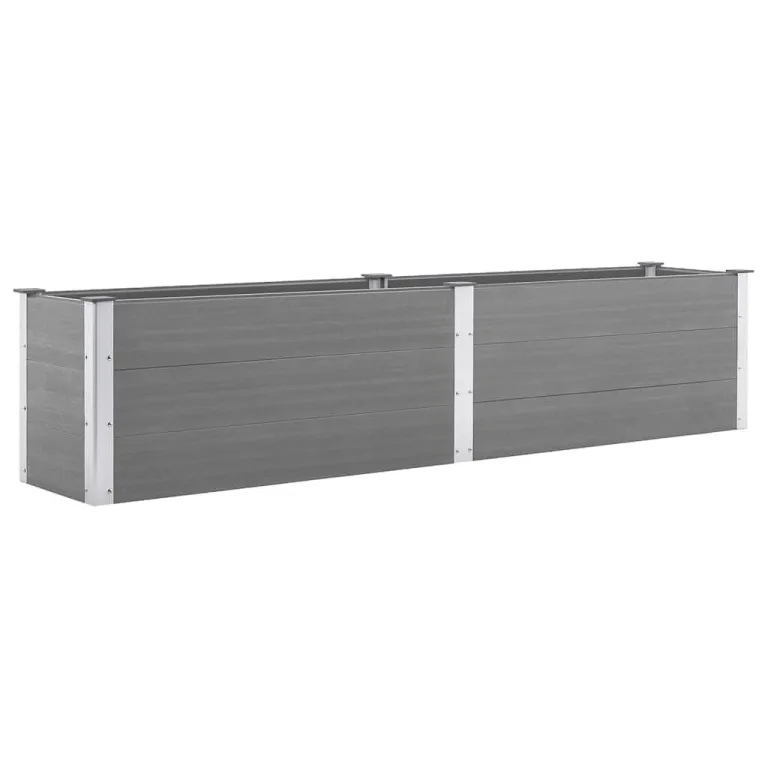 vidaXL Hochbeet Pflanzkübel Gartenbeet Blumenbeet Pflanzkasten Kräuterbeet Blumenkasten Pflanzkasten Gemüsebeet Pflanzbeet 250x50x54cm WPC Grau – Bild 1