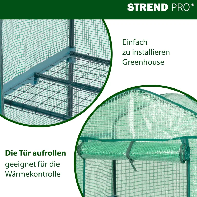 STREND PRO Gewächshaus klein 200 x 69 x 49 cm für optimales Pflanzenwachstum, Mini-Gewächshaus mit 5 Ebenen, inkl. Gewächshausfolie, grünes Gewächshaus, Balkonfolie, Gewächshaus, winterfest – Bild 7