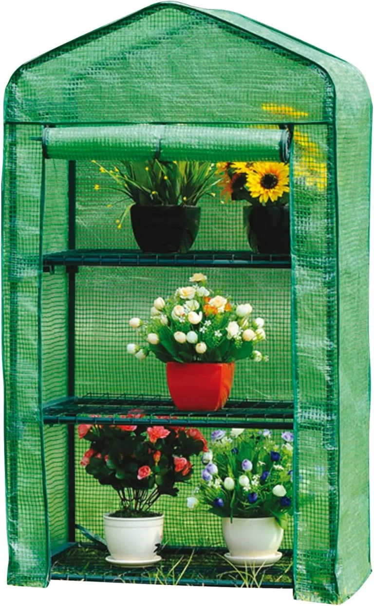 STREND PRO Gewächshaus klein 200 x 69 x 49 cm für optimales Pflanzenwachstum, Mini-Gewächshaus mit 5 Ebenen, inkl. Gewächshausfolie, grünes Gewächshaus, Balkonfolie, Gewächshaus, winterfest – Bild 9