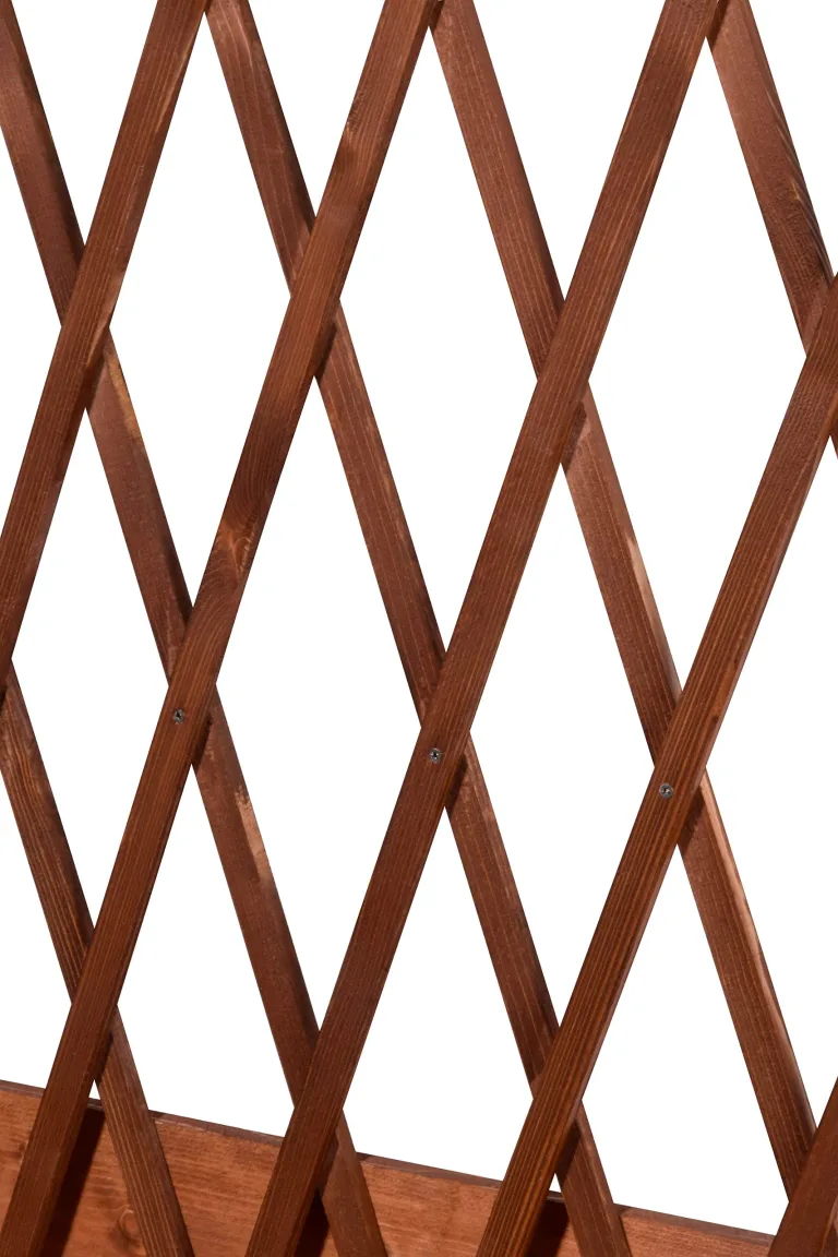 dobar® 58187e rollbares Hochbeet mit Rankgitter | Pflanzkasten auf Rollen | Blumenbeet aus Massiv-Holz | Schmales Kräuterbeet für Garten/Terrasse/Balkon | 79 x 28,5 x 130 cm | Braun – Bild 4