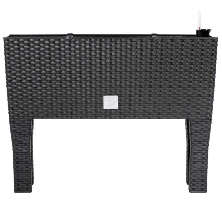 Deuba® Hochbeet 2in1 Funktion Balkonkasten 30L Bewässerungssystem mit abnehmbaren Füßen Polyrattan Beet Garten Balkon Kunststoff Anthrazit 60x25cm – Bild 6