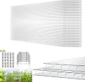 14 Pcs Polycarbonat Hohlkammerplatten Hohlkammerstegplatten Doppelstegplatten transparente Polykarbonat Platten 4 mm stark 60,5 x 121 cm Ersatzteile für Garten Treibhaus Ersatzplatten 10,25 m² - Thumbnail 1