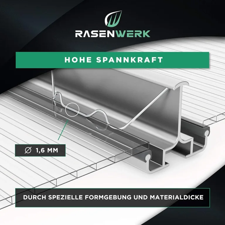 Gewächshausklammern aus 304 Edelstahl (rostfrei) - 100 Stück - Gewächshausklemmen mit hoher Spannkraft - Montageklammern für Glashaus – Gewächshaus Zubehör - 95 x 40 mm - 1,6 mm Dicke – Bild 5