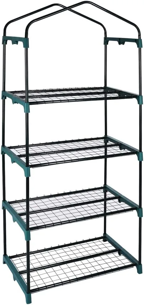 Gardebruk® Foliengewächshaus 158x49x69cm 4 Ablagen aufrollbare Tür Treibhaus Tomatenhaus Pflanzenhaus Anzuchthaus Balkon – Bild 2