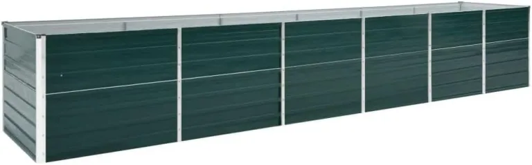 vidaXL Hochbeet Pflanzkübel Pflanzbeet Gemüsebeet Gartenbeet Frühbeet Blumenkasten Pflanzkasten Garten Verzinkter Stahl 480x80x77cm Grün – Bild 2