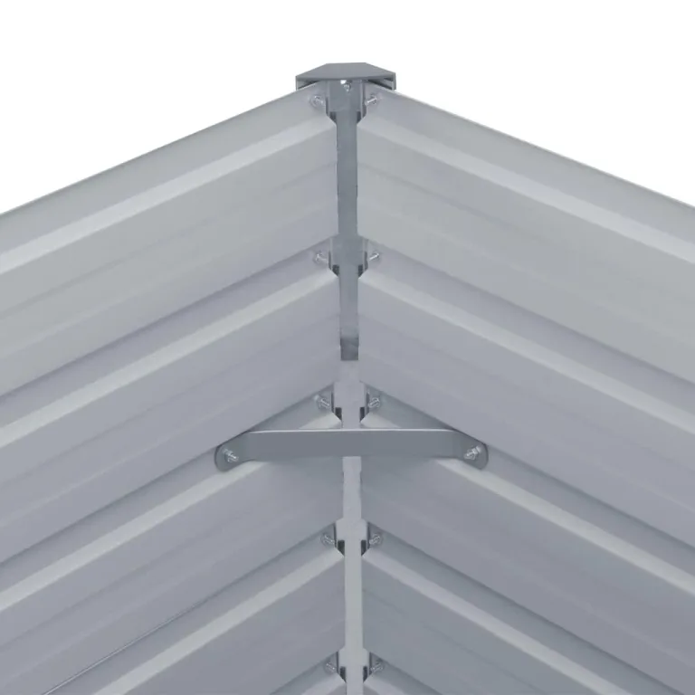 vidaXL Hochbeet Gartenbeet Gemüsebeet Pflanzbeet Pflanzkasten Blumenbeet Blumenkasten Frühbeet Garten 100x100x45cm Verzinkter Stahl Anthrazit – Bild 6