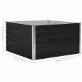 vidaXL Hochbeet Gartenbeet Gemüsebeet Pflanzbeet Pflanzkasten Blumenbeet Blumenkasten Frühbeet Garten 100x100x45cm Verzinkter Stahl Anthrazit - Thumbnail 7