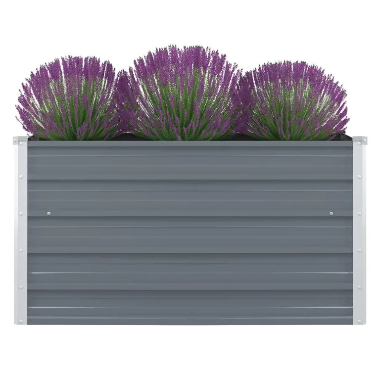 vidaXL Hochbeet Gartenbeet Gemüsebeet Pflanzbeet Pflanzkasten Blumenbeet Blumenkasten Frühbeet Garten 100x100x45cm Verzinkter Stahl Braun – Bild 9