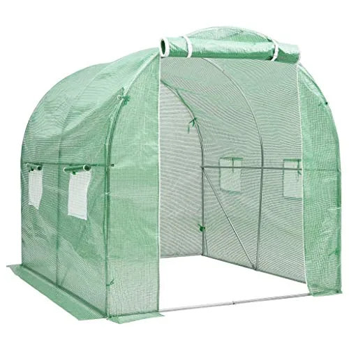 vidaXL Gewächshaus Treibhaus Frühbeet Tomatenhaus Folientunnel Pflanzenhaus 4 m² 2x2x2 m – Bild 9