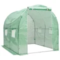 vidaXL Gewächshaus Treibhaus Frühbeet Tomatenhaus Folientunnel Pflanzenhaus 4 m² 2x2x2 m - Thumbnail 9