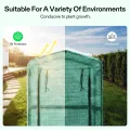 VIVOSUN Tragbares Gewächshaus 68x48x160 cm mit 4 Ebenen, Frühbeet mit Rädern, Grüne PE-Abdeckung, Pflanzenregal für Balkon, Terrasse, Kleinen Garten oder Hinterhof - Thumbnail 3