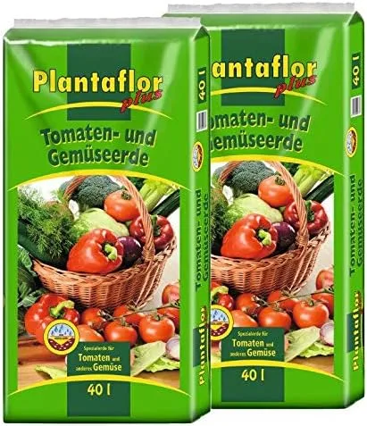 Plantaflor Plus Tomatenerde Gemüseerde Gewächshaus Erde 80 Liter (2X 40 Liter) – Bild 1