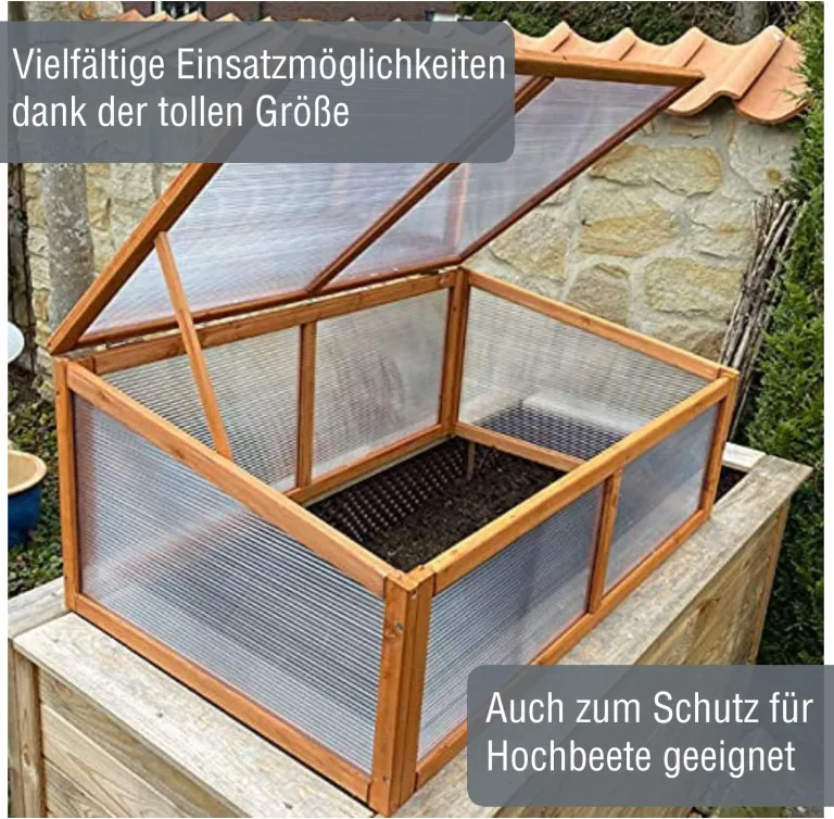 zooprinz Frühbeet HERBA – Pflanzbeet für Terrasse / Garten und Balkon – Gewächshaus – Anzuchtbeet mit Abdeckung aus Holz & Polycarbonat – idealer Schutz für Kräuter und Co. – Bild 8