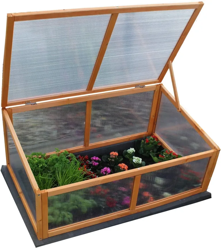 zooprinz Frühbeet HERBA – Pflanzbeet für Terrasse / Garten und Balkon – Gewächshaus – Anzuchtbeet mit Abdeckung aus Holz & Polycarbonat – idealer Schutz für Kräuter und Co. – Bild 1