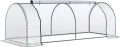 Outsunny Gewächshaus mit Rollfenster winterfest Foliengewächshaus aus Stahl wasserabweisend Treibhaus für Balkon Garten Tomatenhaus mit UV schutz 250x100x80cm Tomatengewächshaus für Gemüse Transparent - Thumbnail 1