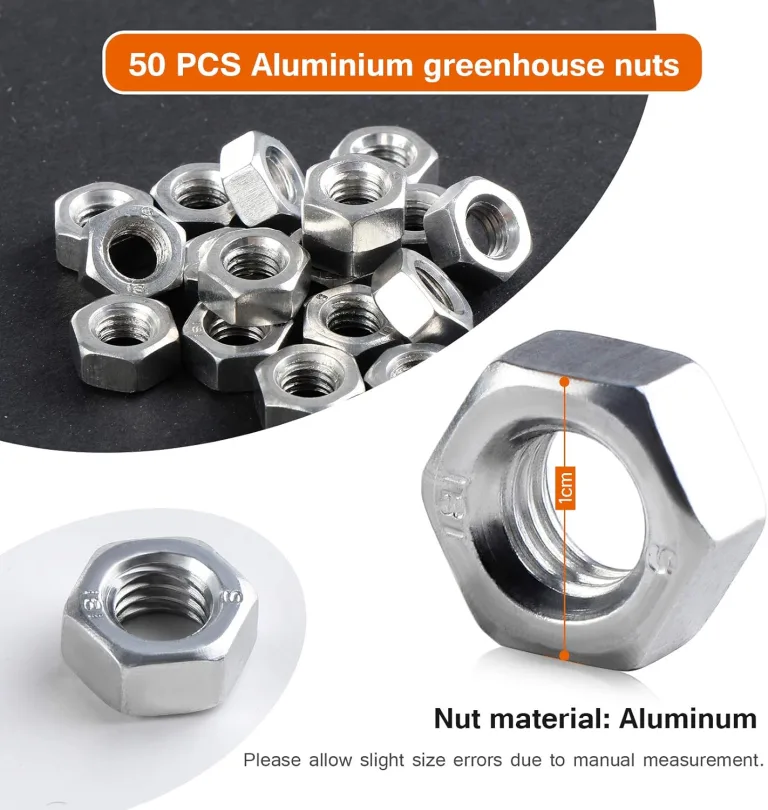 Color 230-teiliges Gewächshaus-Reparaturset, 80 Verglasungsclips mit Drahtklammern, 50 Aluminium-Gewächshausmuttern und 50 Aluminiumschrauben für Aluminium-Gewächshaus, 50 Z-Klemmen in Silber – Bild 5