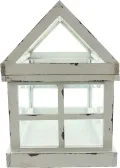 Mini-Gewächshaus “Shabby”, 37x21x31 cm, kleines Terrarium, Treibhaus, Zimmergewächshaus Weiß - Thumbnail 7