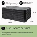 blumfeldt Hochbeet High Grow Straight Material: verzinkter Stahl. Durchmesser: 0,6 mm. Rostschutz. 4x Aluminium Schutzleisten. Maße: 200 x 60 x 100 cm. Volumen: 1200 l. Anthrazit. - Thumbnail 5