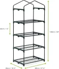 Bramble - Premium Garten Foliengewächshaus für Balkon & Terrasse mit 4 Etagen, Stahlrahmen & Verstärkter PVC-Abdeckung - Stabil & Einfach zu Montieren - 160x69x49cm - Thumbnail 6