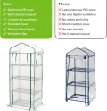 Bramble - Premium Garten Foliengewächshaus für Balkon & Terrasse mit 4 Etagen, Stahlrahmen & Verstärkter PVC-Abdeckung - Stabil & Einfach zu Montieren - 160x69x49cm - Thumbnail 3