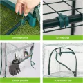 Bramble - Premium Garten Foliengewächshaus für Balkon & Terrasse mit 5 Regalen, Stahlrahmen & Verstärkter PVC-Abdeckung - Stabil & Einfach zu Montieren - 193x69x49cm Weiß - Thumbnail 4