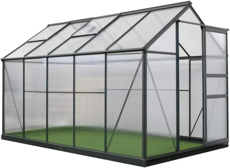 Westmann Gewächshaus Flora 610 Aluminium | 312x192x201 cm | Anthrazit | Pflanzhaus & Treibhaus zum ganzjährigen Anbau von Gemüse & Obst – Bild 2