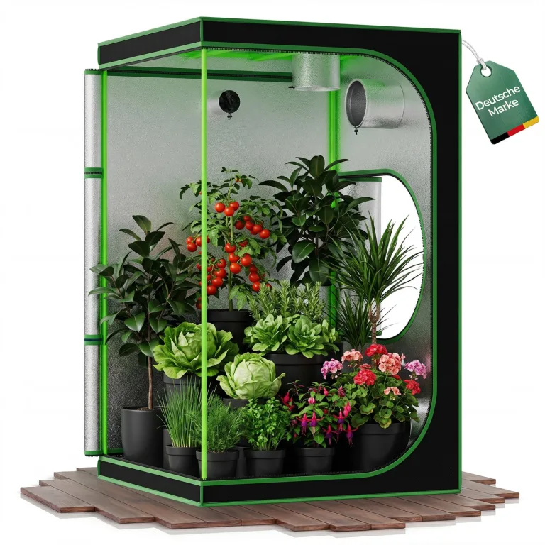 Kingpower Grow Zelt für Pflanzen Zuchtzelt Gewächshaus Box Zuchtschrank Garten Anzucht Gemüse Kräuter Grow Schrank Indoor Blumen klein Tomaten Hydro Green, Größe:120 x 120 x 200 cm (08) – Bild 1