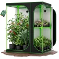 Kingpower Grow Zelt für Pflanzen Zuchtzelt Gewächshaus Box Zuchtschrank Garten Anzucht Gemüse Kräuter Grow Schrank Indoor Blumen klein Tomaten Hydro Green, Größe:120 x 120 x 200 cm (08) - Thumbnail 9