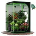 Kingpower Grow Zelt für Pflanzen Zuchtzelt Gewächshaus Box Zuchtschrank Garten Anzucht Gemüse Kräuter Grow Schrank Indoor Blumen klein Tomaten Hydro Green, Größe:120 x 120 x 200 cm (08) - Thumbnail 1