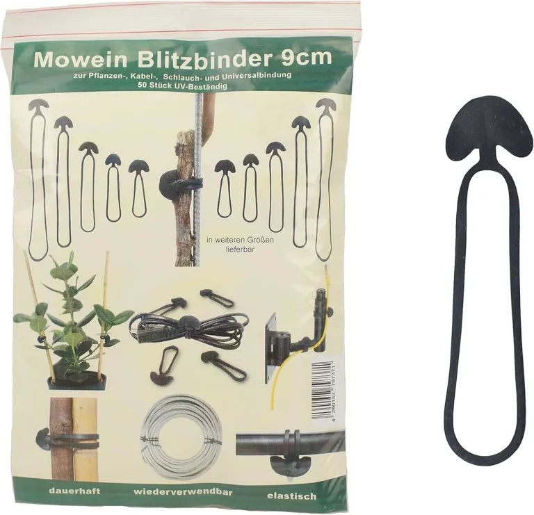 50 Blitzbinder 7cm - Pflanzenbinder für Gartenbau und Haushalt | Kabelbinder | Schlauchbinder | Universalbindung aus Gummi | 50 Stück | UV-beständig und elastisch | wiederverschließbar – Bild 8