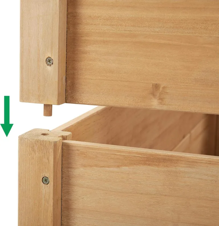 Yaheetech stapelbares Hochbeet 3 Etagen Blumentreppe Stufenbeet Garten Beete Pflanzenbeet Holz Frühbeet für Gemüse, Kräuter, Blumen, 3-stufig, Hellbraun – Bild 8