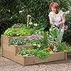 Yaheetech stapelbares Hochbeet 3 Etagen Blumentreppe Stufenbeet Garten Beete Pflanzenbeet Holz Frühbeet für Gemüse, Kräuter, Blumen, 3-stufig, Hellbraun - Thumbnail 2