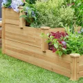 Yaheetech 3 stufiges Hochbeet Holz Balkon Garten Kräuterbeet Frühbeet Gartenbeet Pflanzenbeet Stufenbeet Blumentreppe stapelbar, 120 x 120 x 56 cm - Thumbnail 8