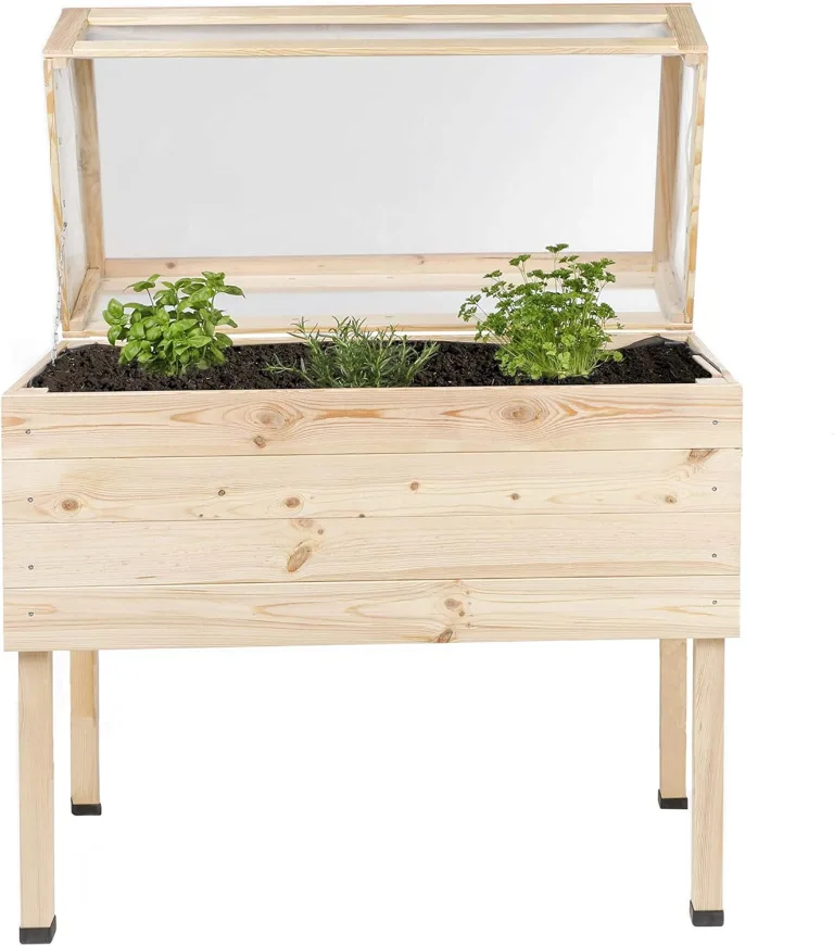 HI 62914 Hochbeet aus Holz mit Deckel und Folie 105x50x100cm – Bild 1