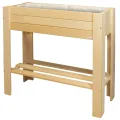 WAGNER GrowFAMILY - Hochbeet - GrowBOX Light - Nadelholz, Massivholz FSC®, Kastanie, 53,5 x 53,5 x 70 cm, Regalboden, inkl. Pflanztasche - 25038001 - Thumbnail 10