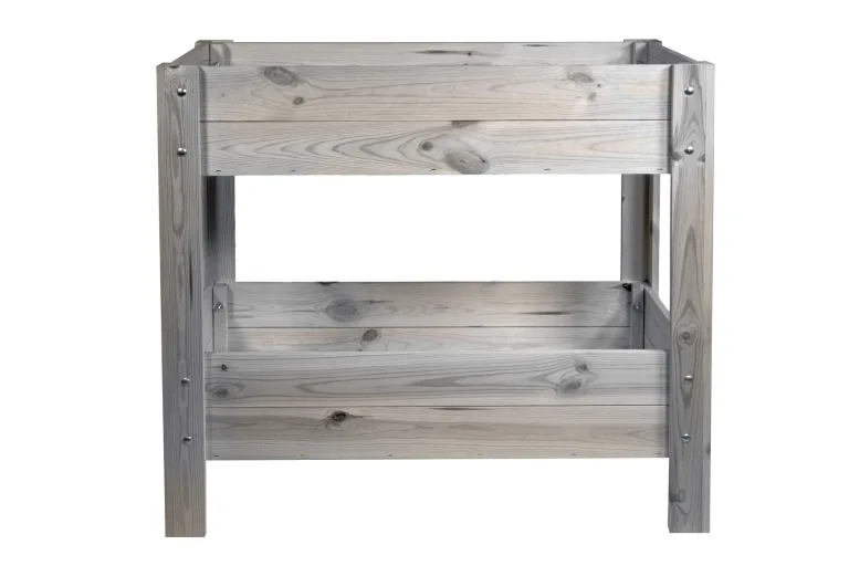 mgc24 Hochbeet Kiefernholz Dunkelbraun, 80 x 37,6 x 78cm mit 2 Etagen | Stehender Pflanzkasten aus Holz, Für Garten/Terrasse/Balkon, vielseitig nutzbar, robust & stabil, einfache Montage – Bild 4