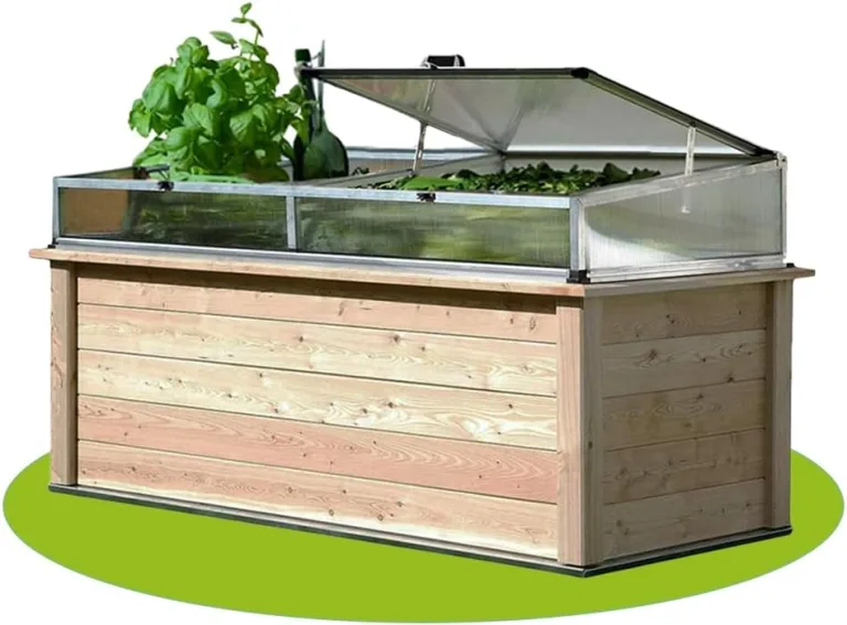 Hochbeet aus Regionaler Gebirgslärche Mit Frühbeetaufsatz und Automatischem Fensteröffner - 206x92x80 cm Made in Austria - Holz, für Garten, Mit Abdeckung – Bild 1