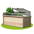 4betterdays.com Hochbeet aus Massivholz regionaler Gebirgslärche - inkl. Noppenfolie und Wühlmausgitter - Made in Austria - inkl. Frühbeetaufsatz & automatischem Fensteröffner - 125x92x80cm - Thumbnail 1