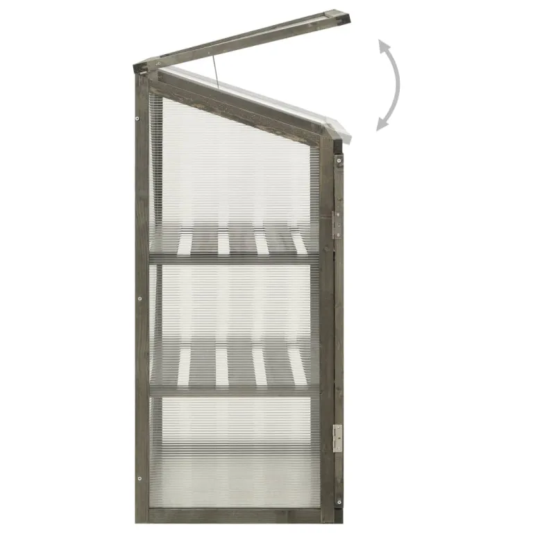 vidaXL Tannenholz Gewächshaus Anzuchthaus Frühbeet Schrank Balkon Garten Frühbeetschrank Aufzuchtschrank Pflanzenhaus Treibhaus 60x45x100cm – Bild 3