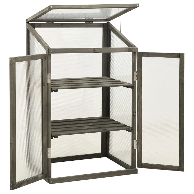 vidaXL Tannenholz Gewächshaus Anzuchthaus Frühbeet Schrank Balkon Garten Frühbeetschrank Aufzuchtschrank Pflanzenhaus Treibhaus 60x45x100cm – Bild 6