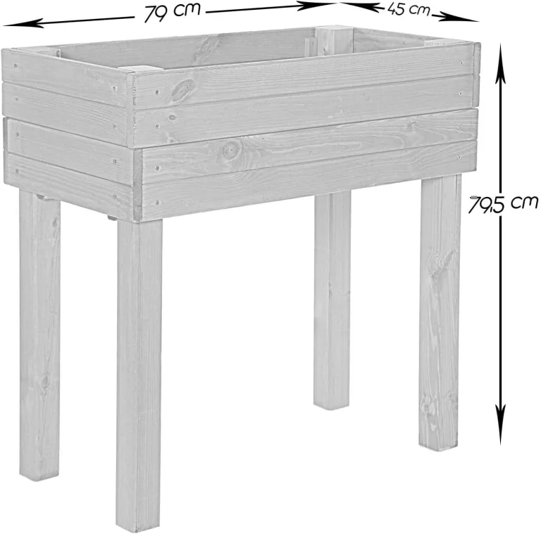 BooGardi Hochbeet Holz mit Vlies · 4 Farben · Hellbraun · Pflanzkasten rückenschonend · Blumenkasten · Kräuterbeet Gemüsebeet für Balkon Terrasse – Bild 6