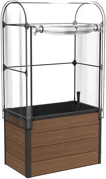 Keter Maple Gewächshaus, braun, Maße 104x71x34,5 cm, ideal für Salat, Blumen oder Kräuter, auch für Balkon, Terrasse oder City Gardening